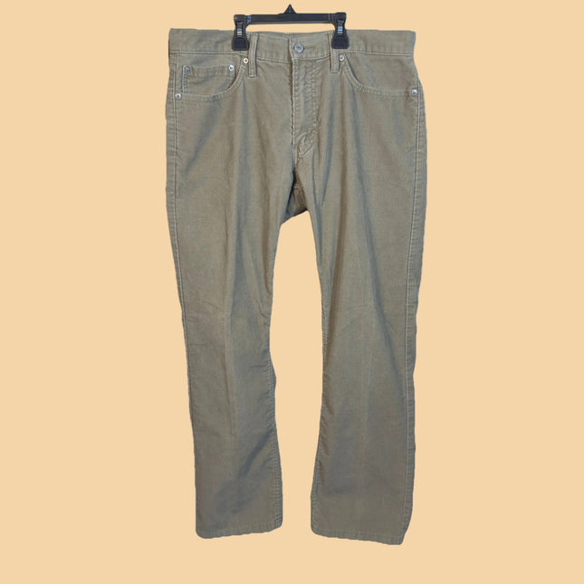 Levi's 514 Corduroy Pants Mens W34 L30 Straight Leg Khaki Casual