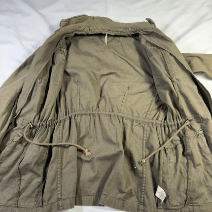 Free People Military Jacket Womens Olive Green Utility Drawstring Pockets XS/TP