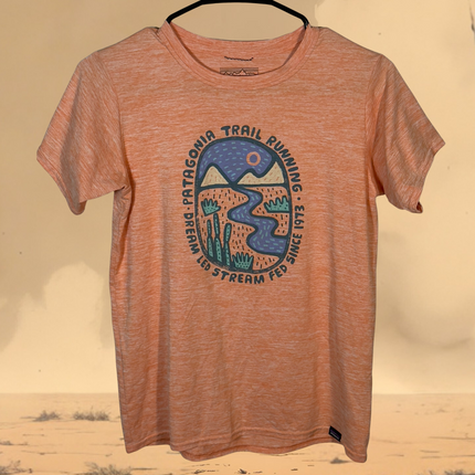 PreLoved Patagonia Capilene Cool Daily Trail Running Tee Womens XS Peach Heathered