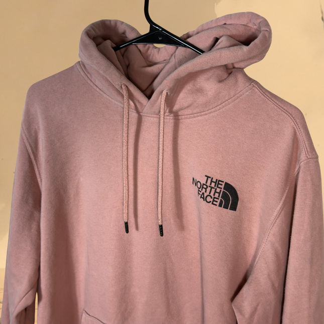 PreLoved The North Face Hoodie Mens Medium Never Stop Exploring Pink Pullover Sweatshirt