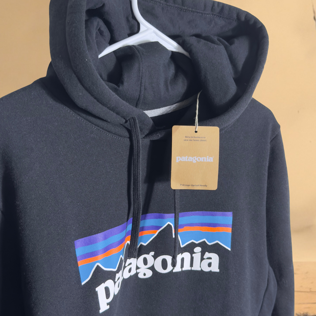 Patagonia Mens Small SP-6 Logo Uprisal Hoodie Black Sweatshirt New with Tags