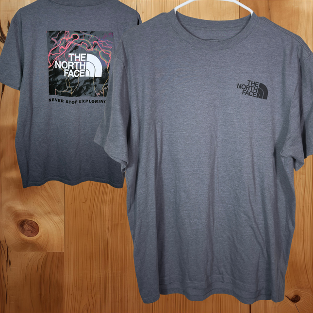 The North Face Mens Tshirt Large Gray Graphic Logo Short Sleeve Tee