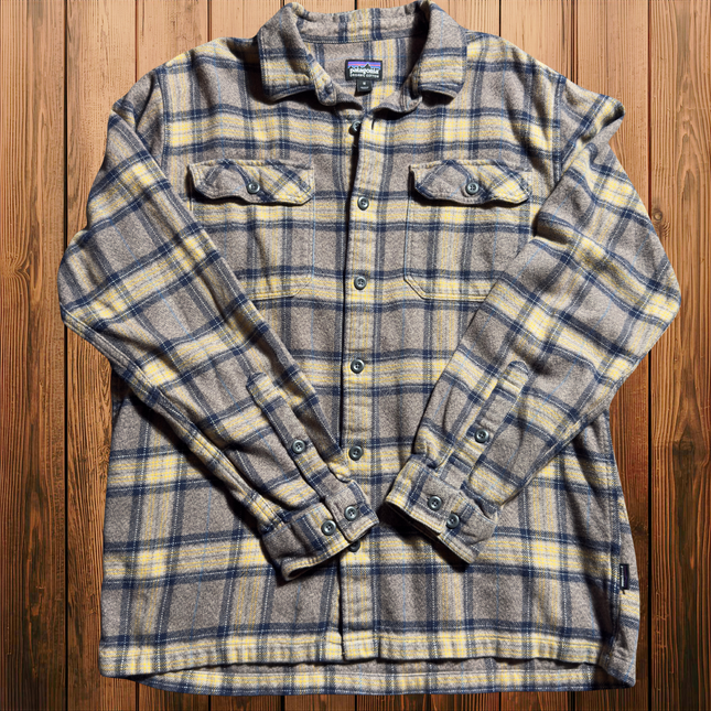 Patagonia Organic Cotton Mens Flannel Shirt Plaid Button Up Medium