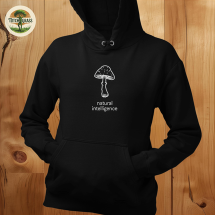 Natural Intelligence Mushroom Hoodie Soft Fleece Pullover Hooded Sweatshirt Natural