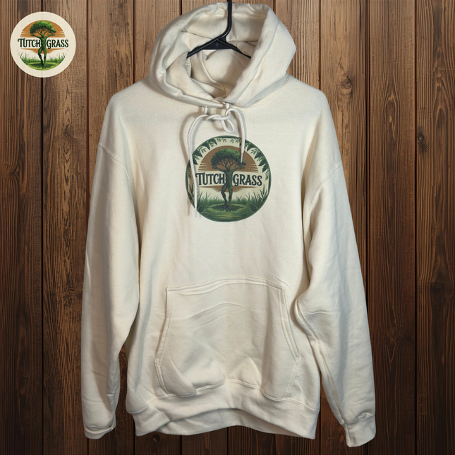 Tutchgrass Logo Hoodie Soft Fleece Pullover Hooded Sweatshirt Natural