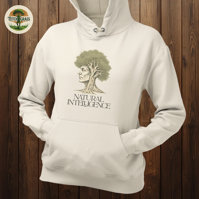 Natural Intelligence Brain Tree Hoodie Soft Fleece Pullover Hooded Sweatshirt Natural