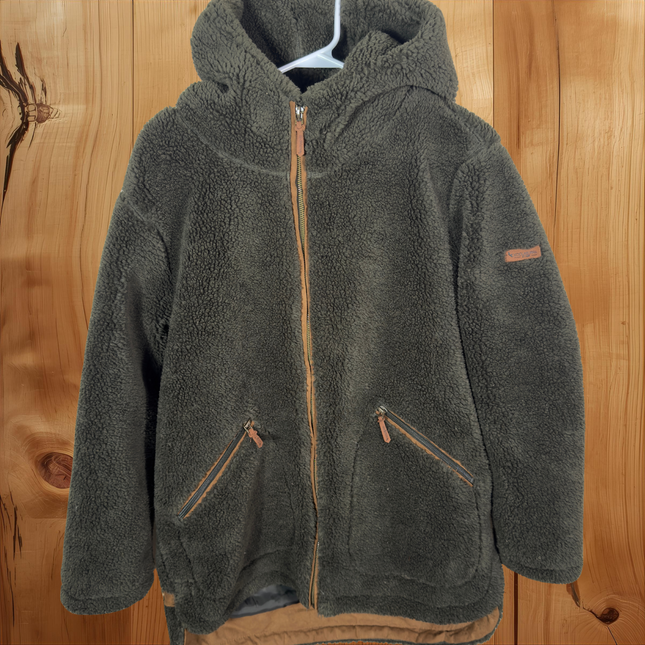 KOOLABURRA by UGG Womens Medium Green Sherpa Fleece Full Zip Hooded Jacket