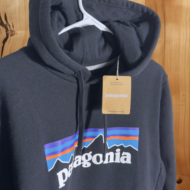 Patagonia Mens Small SP-6 Logo Uprisal Hoodie Black Sweatshirt New with Tags