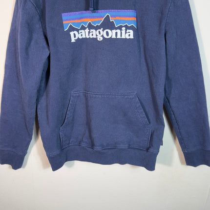 Patagonia Upcycle Hoodie Mens M Regular Fit Blue Logo Graphic Hooded Sweatshirt