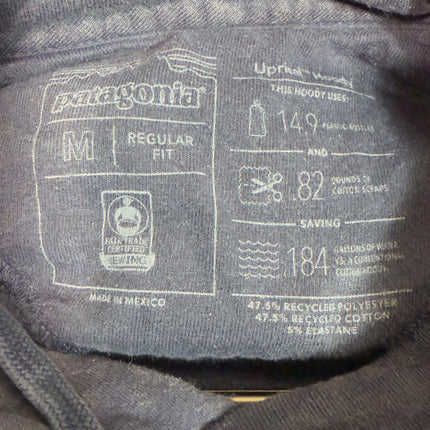 Patagonia Upcycle Hoodie Mens M Regular Fit Blue Logo Graphic Hooded Sweatshirt