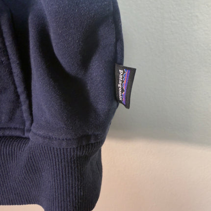 Patagonia Upcycle Hoodie Mens M Regular Fit Blue Logo Graphic Hooded Sweatshirt