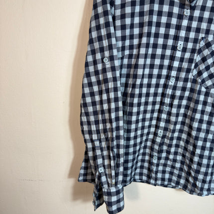 Patagonia Women's Button Down Long Sleeve Shirt Blue Gingham Check Size 8