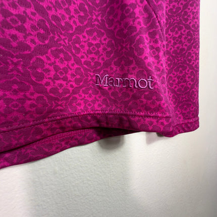 Marmot Hoodie Pullover Women's Large Pink Patterned Activewear Top Layer