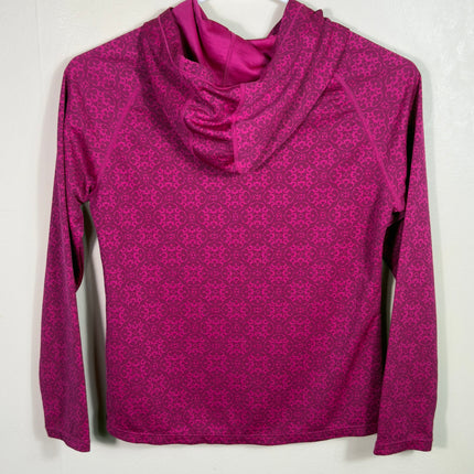 Marmot Hoodie Pullover Women's Large Pink Patterned Activewear Top Layer