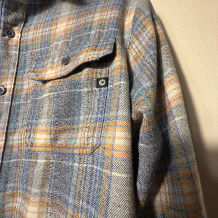 Marmot Mens Flannel Shirt Medium Plaid Long Sleeve Button Up Gorpcore