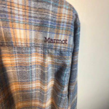 Marmot Mens Flannel Shirt Medium Plaid Long Sleeve Button Up Gorpcore
