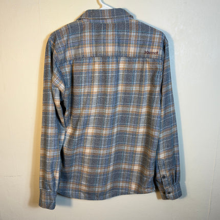 Marmot Mens Flannel Shirt Medium Plaid Long Sleeve Button Up Gorpcore