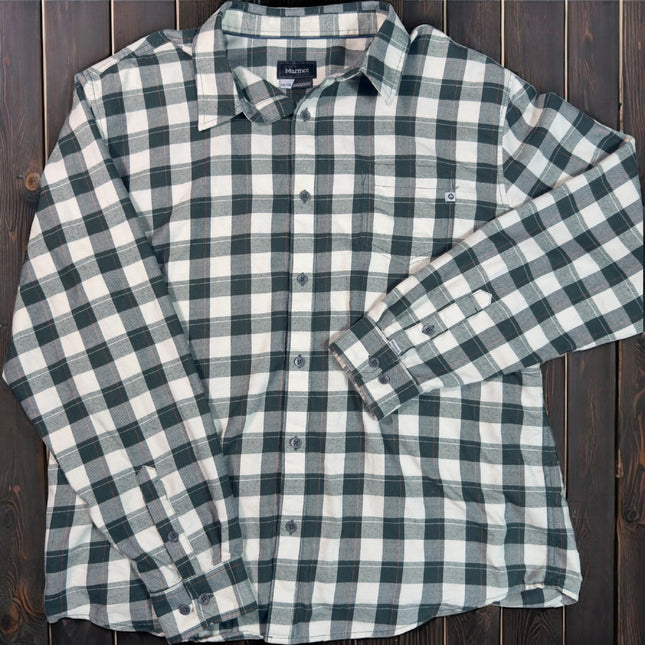 Marmot Mens Plaid Flannel XXL Long Sleeve Button Up Shirt