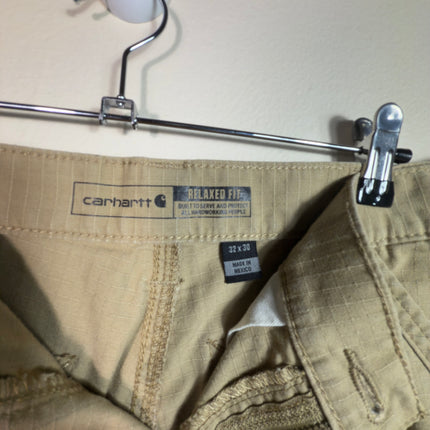 Carhartt Relaxed Fit Mens Cargo Pants 32x30 Beige Work Utility Casual Outdoor
