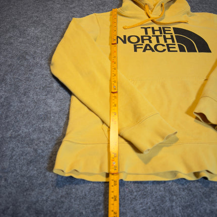 The North Face Hoodie Mens Size S Yellow Pullover Sweatshirt Cotton Blend