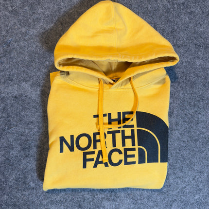 The North Face Hoodie Mens Size S Yellow Pullover Sweatshirt Cotton Blend