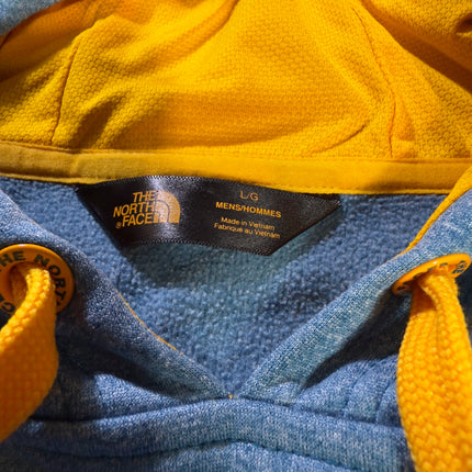 The North Face Mens Large Pullover Hoodie Sweatshirt Blue Yellow
