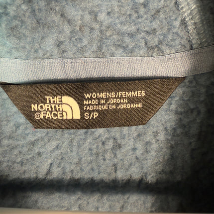 The North Face Womens Small Full Zip Fleece Hoodie Jacket Blue Pockets