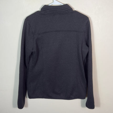 The North Face Womens Medium Full Zip Jacket Black Knit Fleece Sweater