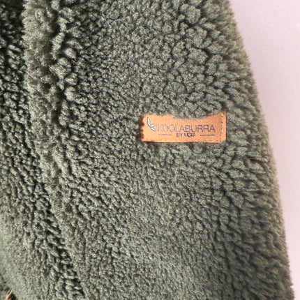 KOOLABURRA by UGG Womens Medium Green Sherpa Fleece Full Zip Hooded Jacket