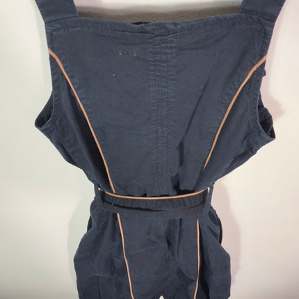 Maeve Anthropologie Dress Womens Size 4 Black Tan Trim Sleeveless Button Belted