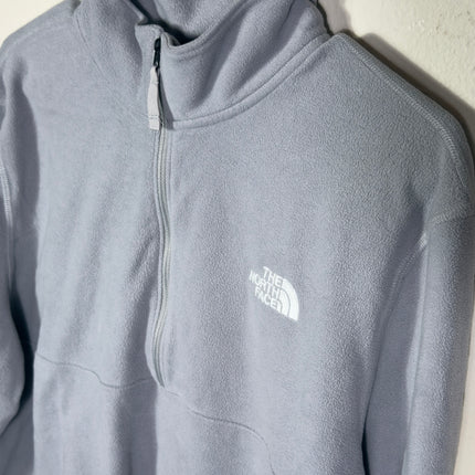 The North Face Mens Large Fleece Pullover Gray Quarter Zip Long Sleeve Light