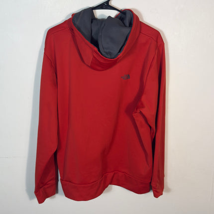 PreLoved The North Face Red Hoodie Mens XL Pullover Fleece Logo Gray Lined Hood