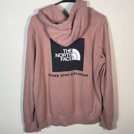 PreLoved The North Face Hoodie Mens Medium Never Stop Exploring Pink Pullover Sweatshirt