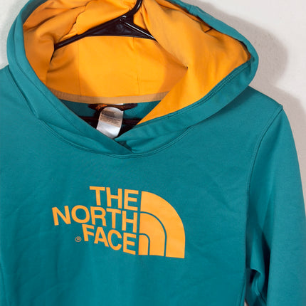 PreLoved The North Face Womens Pullover Hoodie Teal Orange L/G Sweatshirt FLAW