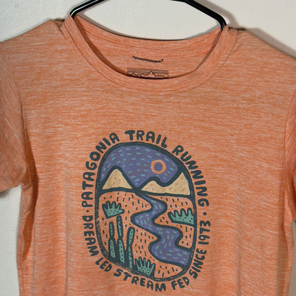 PreLoved Patagonia Capilene Cool Daily Trail Running Tee Womens XS Peach Heathered