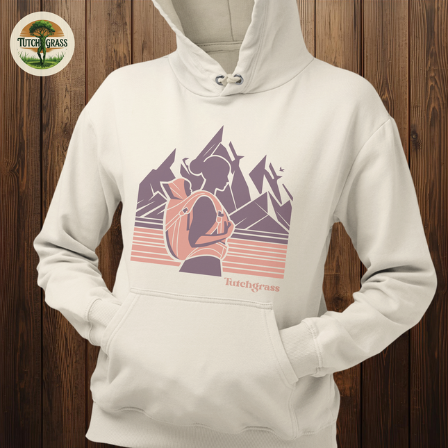 Tutchgrass Mom Hike Hoodie Soft Fleece Pullover Hooded Sweatshirt Natural